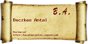 Beczkes Antal névjegykártya